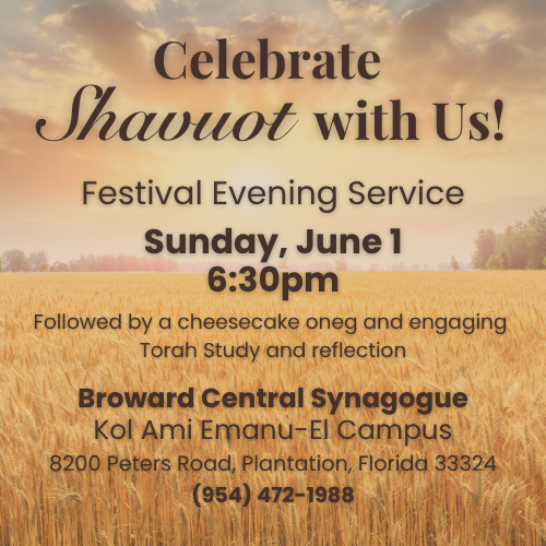 Shavuot Festival Evening Service