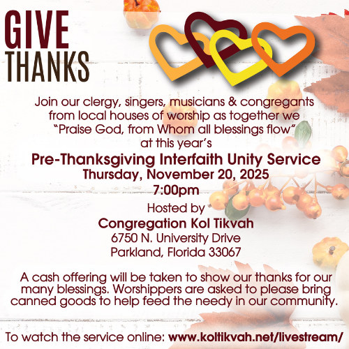Pre-Thanksgiving Interfaith Unity Service