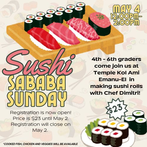 Sababa Sunday: Sushi Making with our 4-6 Graders!